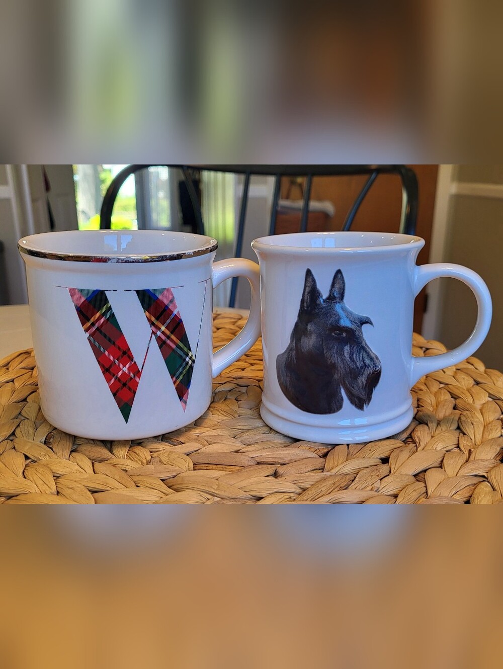 Lot of 2  Vtg Scottish Coffee Mugs Xpres Scottish Terrier Pottery Barn W Stewart